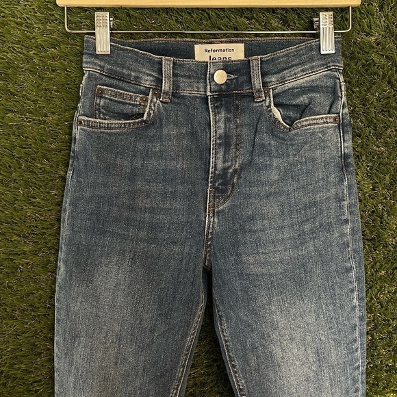 REFORMATION Harper High & Skinny Jeans in Wash Destin Size US 24 - Picture 3 of 6